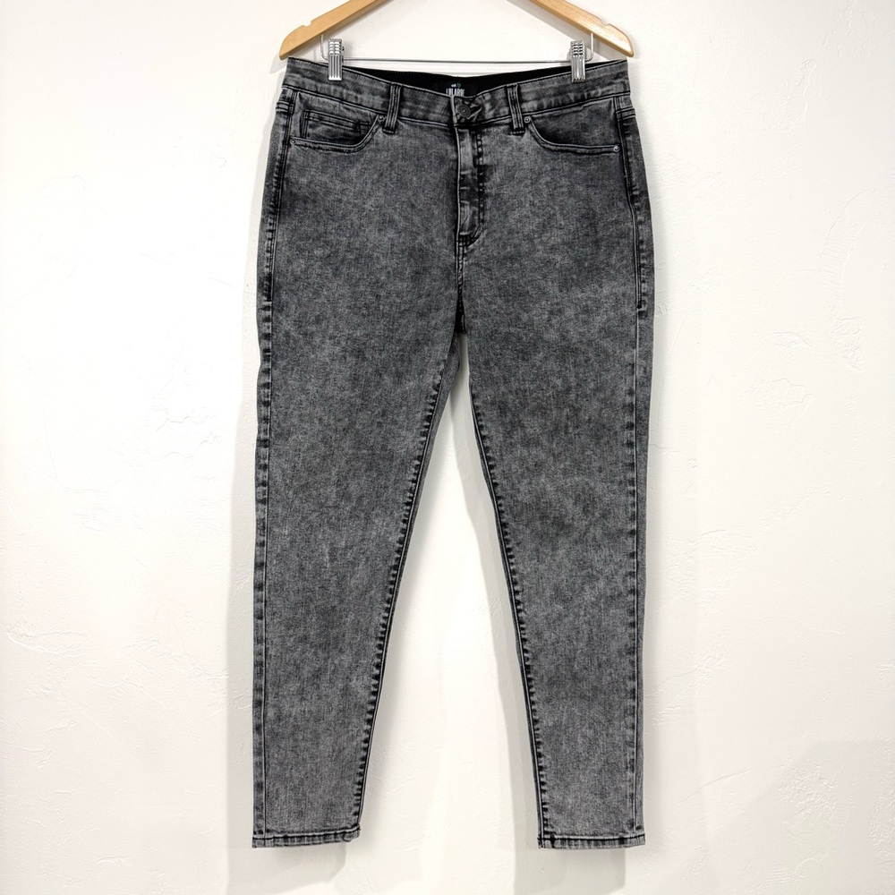LuLaRoe Charcoal Gray Acid Wash Skinny Denim Jeans Midrise Stretchy Rock Metal